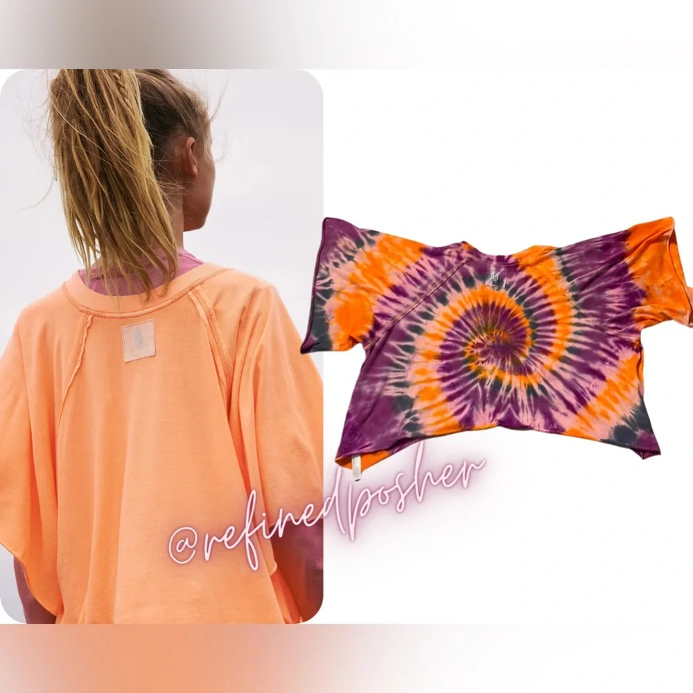 Free People Movement Victory Tee size Small NEW Melon Tie Dye - Picture 3 of 6